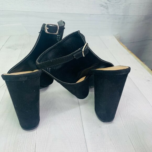 Charlotte Russe JACKIE Textle Suede Block Ankle Strap High Heel Sandals Size 8 - Picture 7 of 12